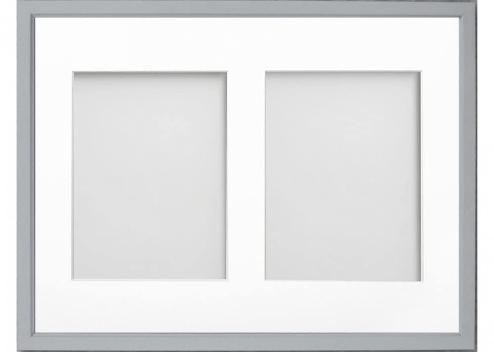 Frame Company Drayton Multi Aperture Photo Frame, Grey, 16x12 for 8x6 inch (x2)