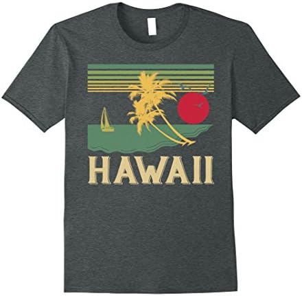 Mens Vintage Hawaiian Islands Tee Hawaii Aloha State T-Shirt Small Dark Heather