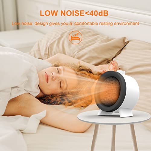 Heizlüfter Energiesparend,1000W PTC Keramik Heizlüfter mit Umkipp- und Überhitzungsschutz, 3s Quick Heating/3 Leistungsstufen/Geräuscharm, für das Büro Schlafzimmer