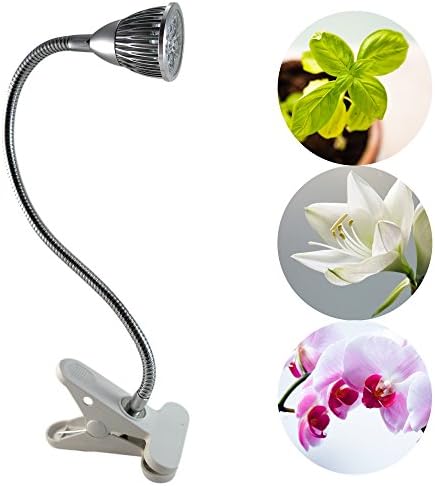 LEDdrop Grow Light, 5W Full Spectrum LED Clip On Desktop Grow Lamp Clamp Flexible Gooseneck for Garden Greenhouse and Hydroponic with 3W LED Chips