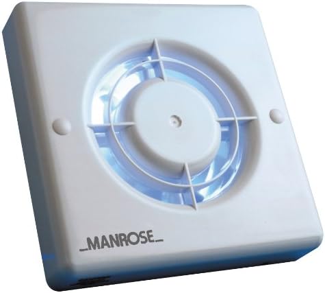 Manrose 4-inch Pull Cord Bathroom Extractor Fan 100mm 85m3/hr ABS Thermoplastics