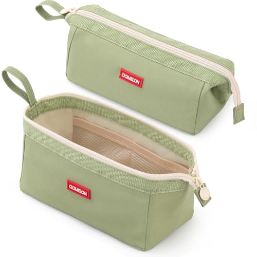CICIMELON Pencil Case Large Capacity Pencil Pouch Pen Bag for School Teen Girl Boy Men Women (Green)