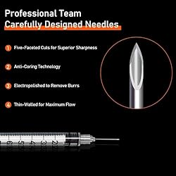 1ml Syringe with Needle, Syringes 30G 1cc 1/2