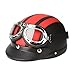 Docooler® 54-60mm Leather Motorcycle Goggles Vintage Garman Style Half Helmets Motorcycle Biker Cruiser Scooter Touring Helmet