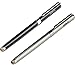 BaseTronics MEKO 2PCs [2-in-1 Micro-Fiber Series] Stylus Pens for Touch Screens iPad Smartphones and Tablets -(Black & Silver)