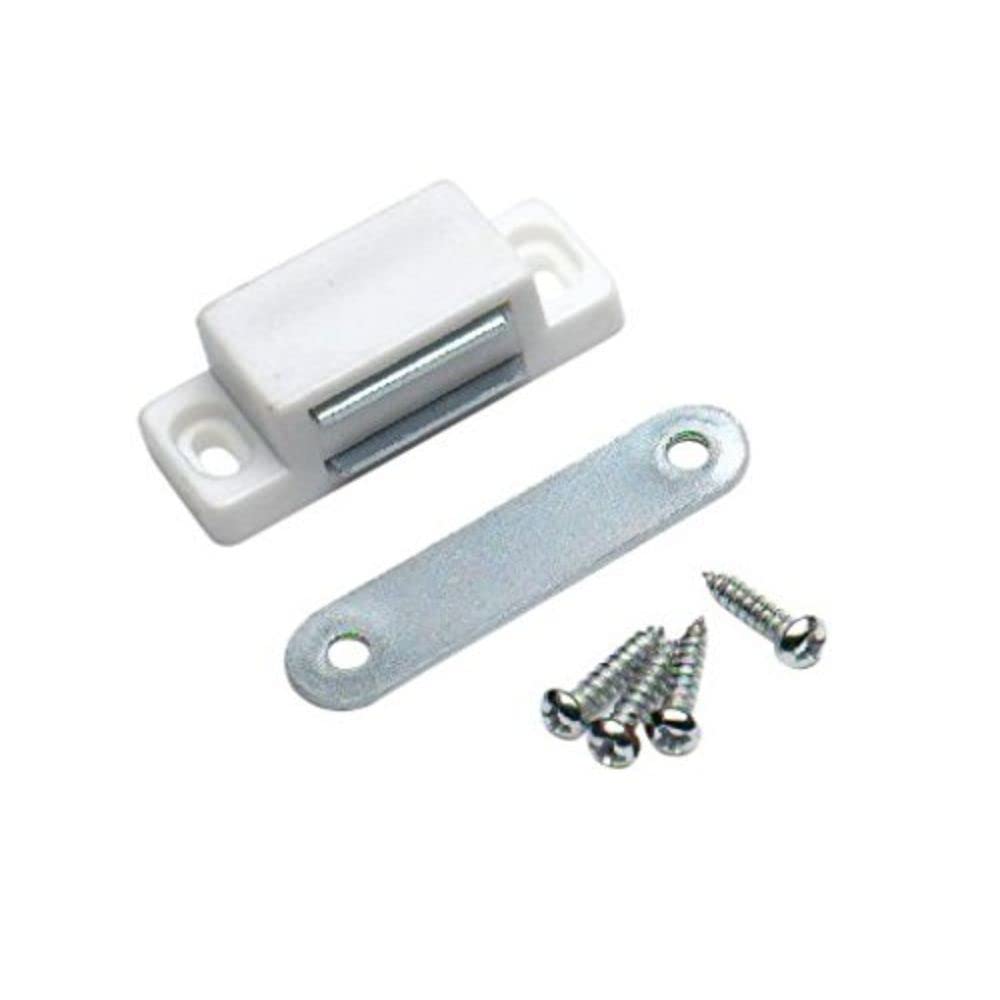 Merriway BH05129 Heavy Duty Magnetic Cupboard Catch Small 45mm White 10lb Pull