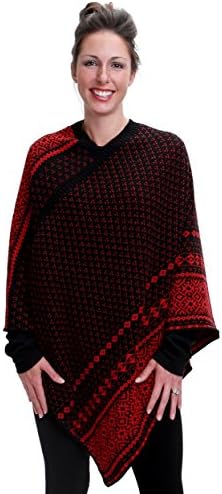 Women's Cotton Sweater Knit Pullover Poncho One Size