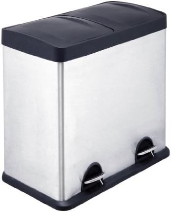 48 Ltr Stainless Steel Recycle Pedal Bin With 2 Compartments by shopinfashion