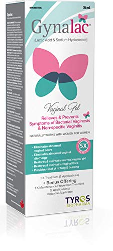 Gynalac Vaginal Gel | Relieves Bacterial Vaginosis Symptoms | Lactic Acid & Sodium Hyaluronate | Non-Antibiotic | Eliminates Abnormal Discharge & Odor| 35 ml