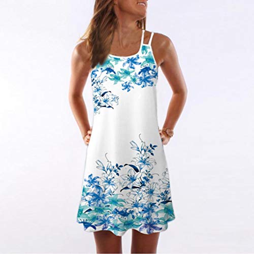 UONQD 2019d Women's Sleeveless Pockets Casual Loose Swing Flare Dress(Small,e16-WhiteÂ )