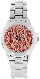 Merry Christmas Candy Pattern Unisex Stainless Steel Watch