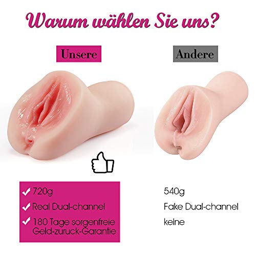 Realistische Masturbator für Männer Taschenmuschi mit 3D Realistische Vagina und Anal Muschi Masturbieren Mann Silikon Moruioy Sexspielzeug fur ihn