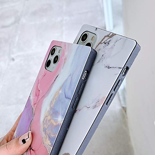 Banailoa Compatible With Iphone 11 Pro Max Case Square Marble Luxury Slim Matte Soft Protective Case For Women Cute And Durable Case Cover 6 5 Inch Pink Purple Pricepulse