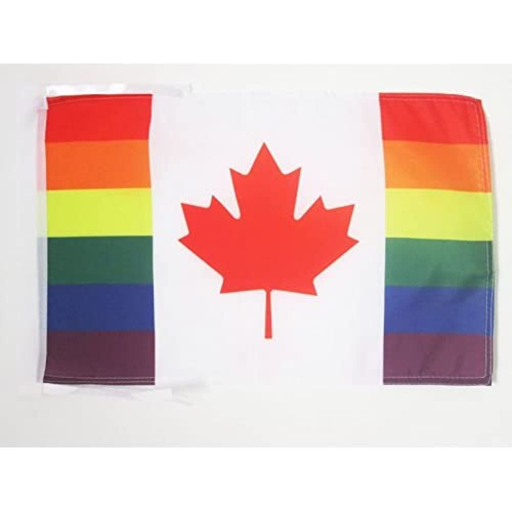 AZ FLAG - Canada Rainbow Flag - 18'' x 12'' - 100% Polyester gay canadian Small Banner with Two Cords - Fade Resistant - Vivid Colors - 18x12 in - 45x30 Cm โ image 1