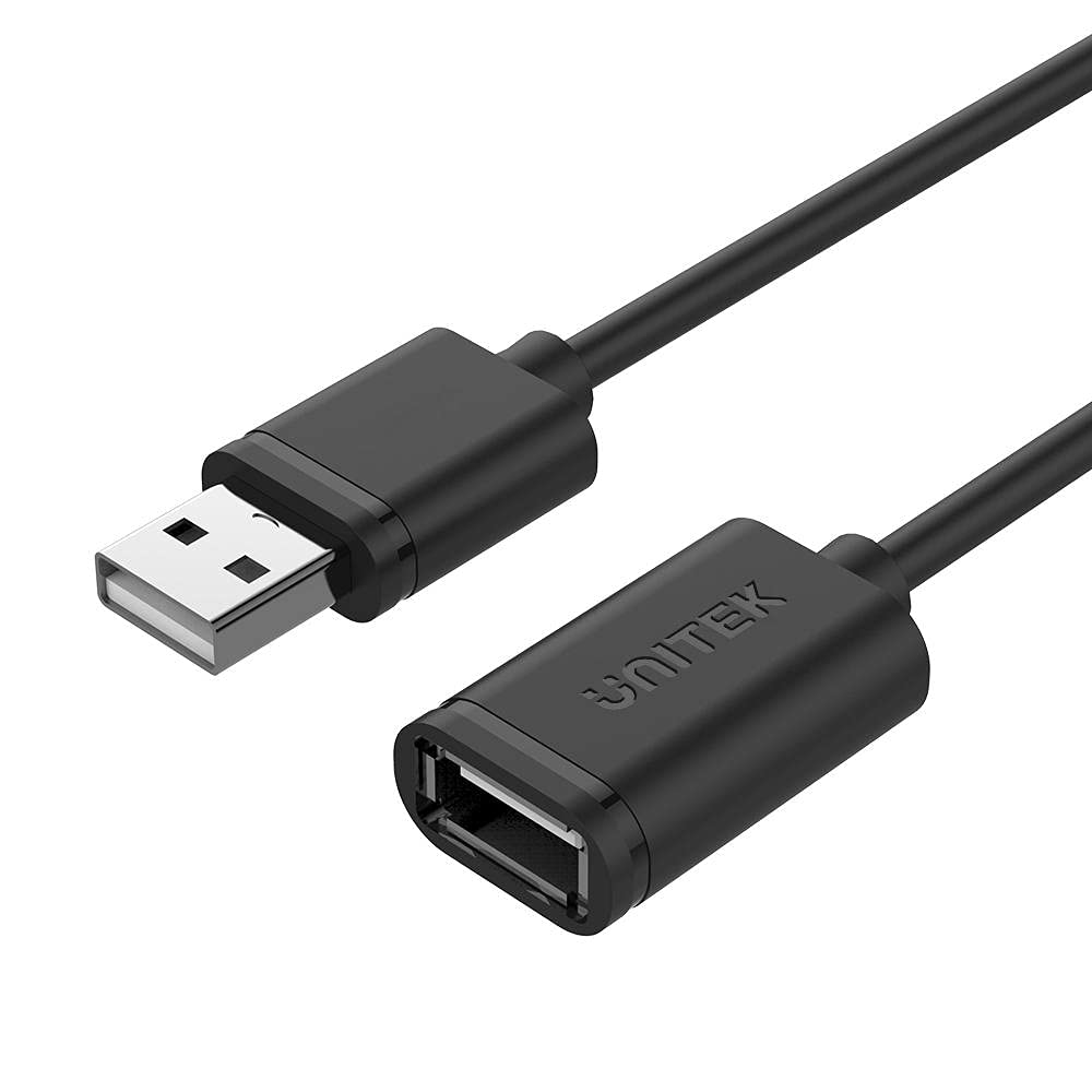 UNITEK USB 2.0 A Male to USB A Female Extension Cable / 3 Metres/Black/Extension Cable for Printer, Keyboard, Card Reader etc/Y-C417GBK