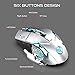 Rechargeable 2.4Ghz Wireless Gaming Mouse with USB Receiver,7 Colors Backlit for MacBook, Computer PC, Laptop (600Mah Lithium Battery) (Gray)