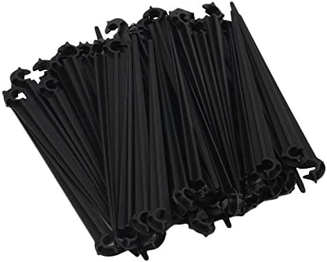 50Pcs 11cm Durable Plastic Hook Fixed Stems Support Holder for 4/7 Drip Irrigation Water Hose for 4/7mm Drip Irrigation Tubing Pipe - Black
