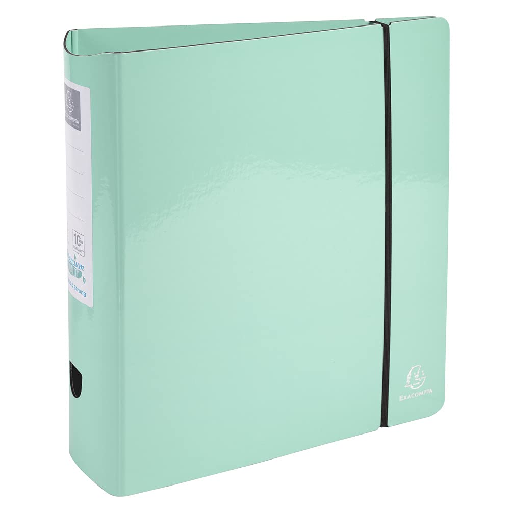 Exacompta - Ref. 53767E - 1 Aquarel Prem'Touch lever arch file - Rounded spine 80mm - A4 - Assorted colours - Pastel green