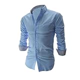 Men Point Collar Long Sleeve Plaids Detail Button-Front Casual Shirt