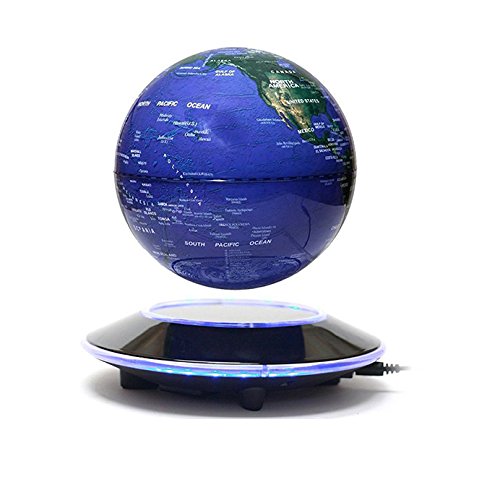 V.one Magnetic Levitation Rotating World Globe for Home Office Desk Decoration Kids Education Business Gifts with 6 Inch illuminated Floating Geography Learning Map Ball