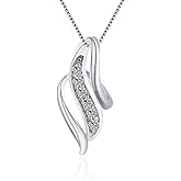 LGSY Sterling Silver CZ Twist Bail Pin Pendant Fitting for Pearl Jewelry, Design Pendant Mount for Women DIY Jewelry Making