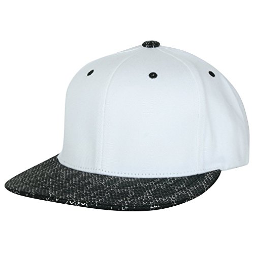 ililily Shiny Snake Pattern Brim New era Style Baseball Cap Snapback Hat (ballcap-723-3)