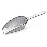 New Star Foodservice 34660 One-Piece Cast Aluminum Flat Bottom Bar Ice Flour Utility Scoop, 4-Ounce, SIlver