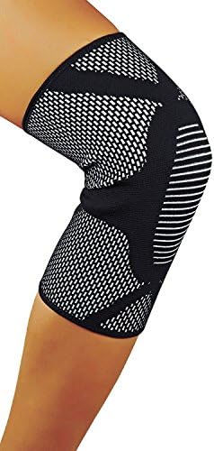HOFAM Knee Brace Compression, Breathable Knee Sleeve for Running Jogging Basketball Workout Sports - For Men and Women - Relieves ACL LCL MCL - Single