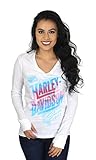 Barnett Harley-Davidson Harley-Davidson Womens Jagged Chrome B&S V-Neck White Long Sleeve T-Shirt