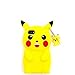 3D Pokemon Pikachu Go Silicone Case with Wearable Strap for iPhone 7 8 iPhone7 iPhone8 Cute and Protective Shockproof Kids Teens Girls Boys Son Yellow Color Ultra Thick Drop Resistant Pocket Monster