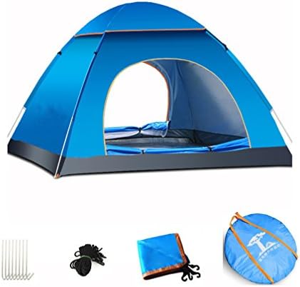 Cuteboom Pop up tent 2-3 Person Tent Automatic Instant Setup Water Resistant Ventilation and Anti-UV for Backpacking and Camping (Blue)