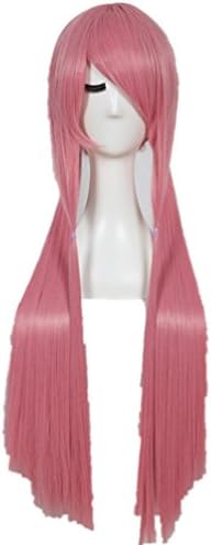 Marryqueen Pink Color Two Tail 100cm Long Straight Cosplay Wigs