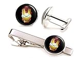 Ironman Cufflinks, Iron Man Tie Clip, Avengers Jewelry, Age of Ultron Tack, Superhero Wedding Party Jewelry Gifts, Groomsmen