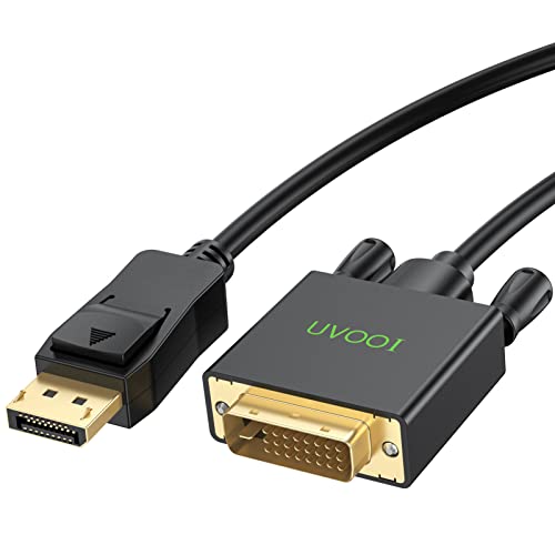 UVOOI 1,8 m DP (DisplayPort) auf DVI-Kabel, DisplayPort-Stecker auf DVI-Stecker, vergoldetes Kabel für Lenovo, Dell, HP, ASUS und andere Marken