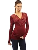 PattyBoutik Mama V Neck Lace Inset Maternity Tunic