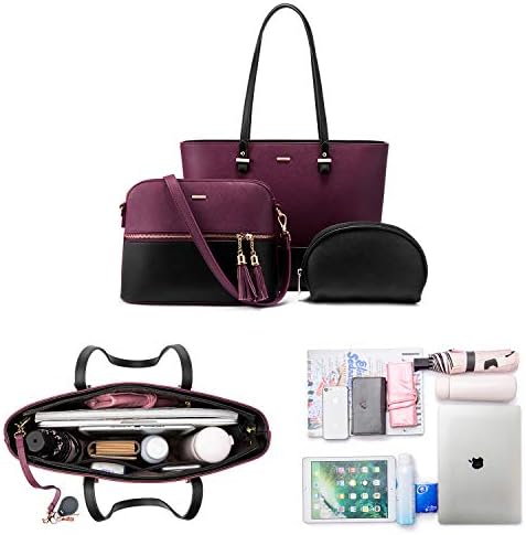 Handbags for Women Shoulder Bags Tote Satchel Hobo 3pcs Purse Set 4 Handbags for Women Shoulder Bags Tote Satchel Hobo 3pcs Purse Set