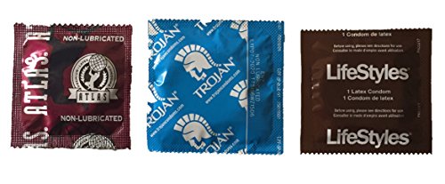 Non-lubricated sampler pack including trojan, lifestyles, and atl…