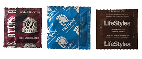 UPC 640746652707, NON-LUBRICATED Sampler Pack Including Trojan, Lifestyles, and Atlas Premium Latex Condoms with Silver Pocket/Purse/Travel Case-24 Count