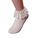 Lowpricenice Women Vintage Lace Ruffle Frilly Ankle Socks (White)