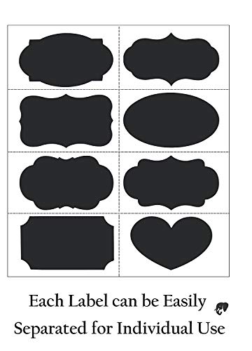JPACO 56 Chalkboard Labels & 3 Chalk Markers - Pink, White, & Blue Liquid Chalk Included