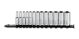 ARES 70402 | 13-Piece 1/4-inch Drive Metric Mid Length Socket Set | 6 Point Sockets Constructed From Premium Heat Treated Chrome Vanadium Steel | Storage Rail Included