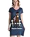 Lazy One Pasture Bedtime V-Neck Nightshirts for Women, Animal Designs (L/XL)
