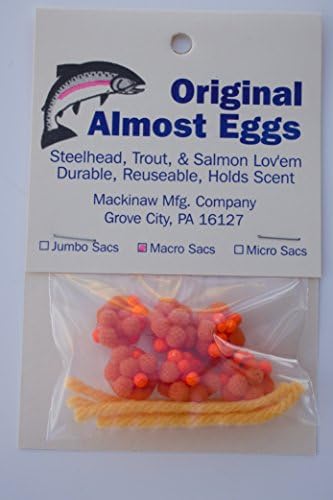 AWESOME!!! STEELHEAD SALMON TROUT FISHING HOT ORANGE EGG SACS BAITS SPAWN SKEIN LURES FLIES SPIN FISHING FLY FISHING FROM ALMOST EGGS