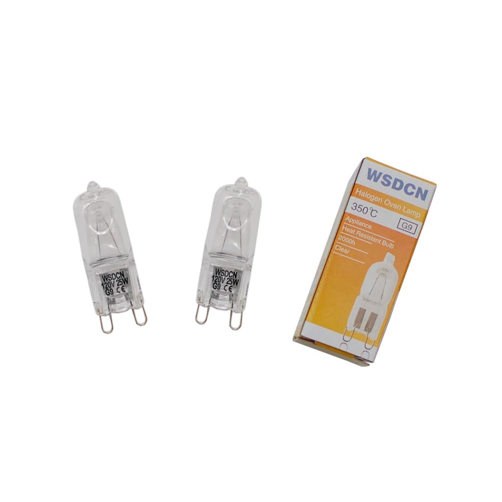 Photo 1 of 2 Pack, Fulfilled by Amazon, WSDCN G9 120 Volt 25W Halogen Oven Lamp 350°C Oven Light Bulb, Compatible Bulb for Microwave Kitchenaid W10208564 Baseless Lamp