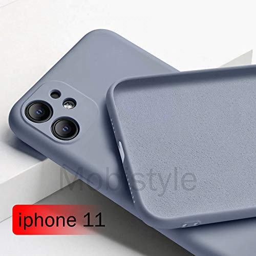 Mobistyle Soft Silicone Slim Matte Liquid Silicone TPU Shockproof Slim Back Cover Case for iPhone 11(Grey)
