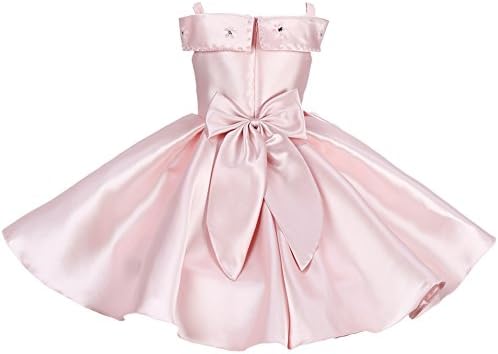 Omaysaa Girl Dress Kids Ruffles Party Wedding Satin Elegant Sleeveless Princess Dresses 2-12 Year (Pink, 9-10Y)