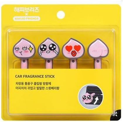 Kakao Friends Car Fragrance Stick Air Freshener, Perfect Gift for Giving Away (Apeach)