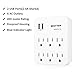 BESTTEN 6-Outlet Wall Mount Surge Protector, 2.4A Dual USB Charging Ports, 15A/125V/1875W, ETL Listed