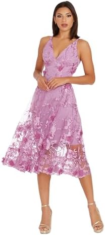 Amazon.com: Dress the Population Women's Darleen Sleeveless 3D Floral Fit &  Flare Midi Dress -Black, XX-Small : Clothing, Shoes & Jewelry