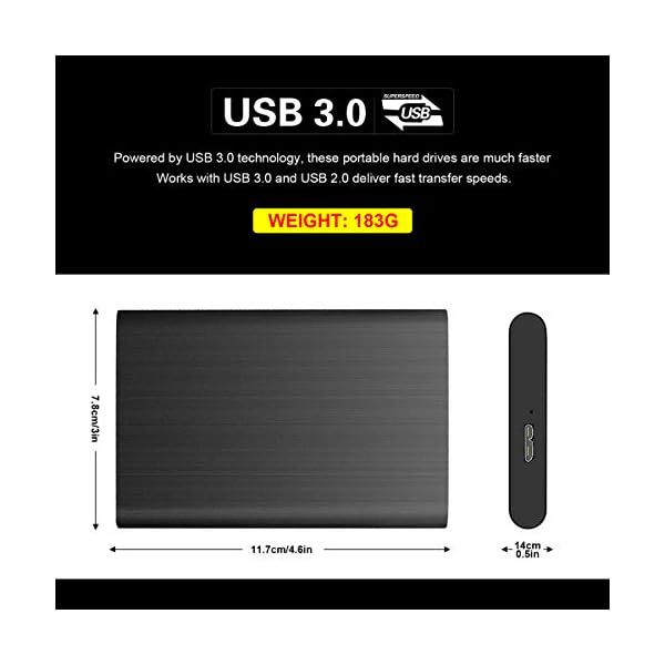 Externe Festplatte 2tb,USB 3.0 Tragbare Festplatte extern für PC, Mac, Desktop, Laptop, MacBook, Chromebook (2tb, Blau) – Bild 5
